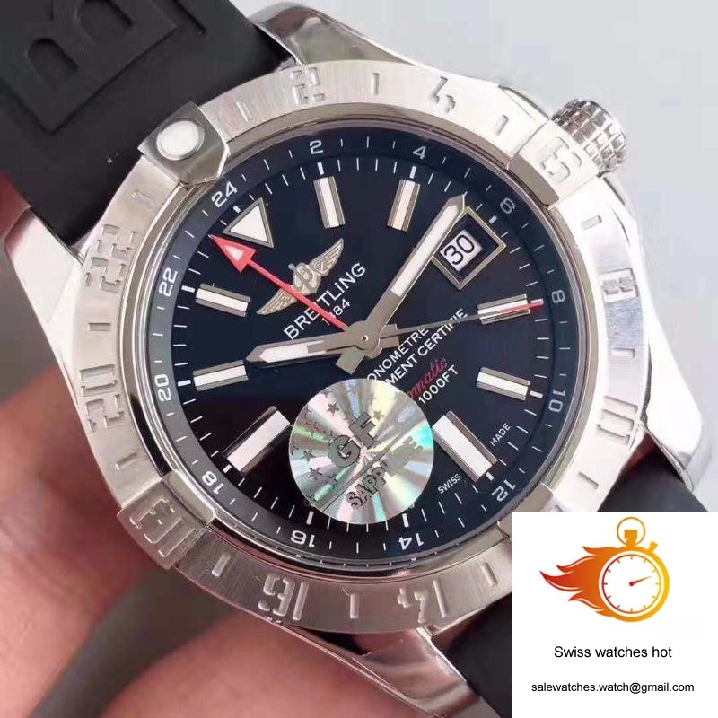 Breitling Avenger II GMT A3239011/BC35/152S GF Factory Black Dial 4 Breitling Avenger II GMT A3239011/BC35/152S GF Factory Black Dial 4
