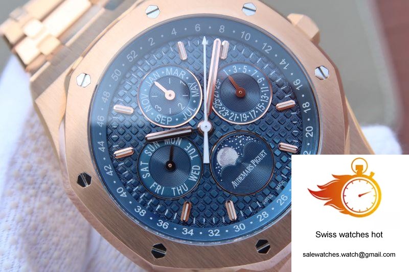 Audemars Piguet Royal Oak Perpetual Calendar 26574OR.OO.1220OR.02 JF Factory Blue Dial 4 Audemars Piguet Royal Oak Perpetual Calendar 26574OR.OO.1220OR.02 JF Factory Blue Dial 4