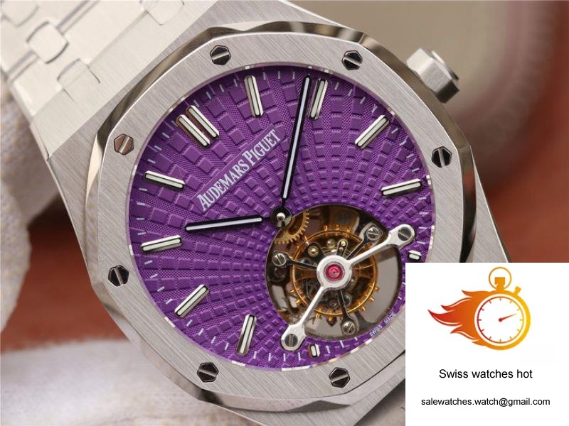 Audemars Piguet Royal Oak Tourbillon 26522ST.OO.1220ST.01 R8 Factory Purple Dial 4 Audemars Piguet Royal Oak Tourbillon 26522ST.OO.1220ST.01 R8 Factory Purple Dial 4