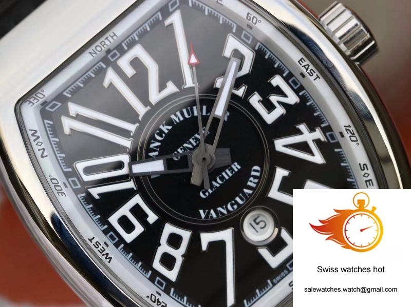 Franck Muller Vanguard V45-04 Black Leather Strap Black Dial 4 Franck Muller Vanguard V45-04 Black Leather Strap Black Dial 4