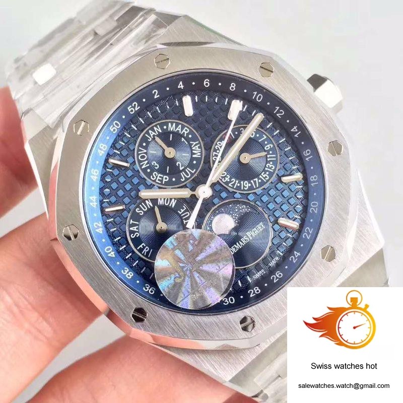 Audemars Piguet Royal Oak Perpetual Calendar 26574ST.OO.1220ST.02 JF Factory Blue Dial 4 Audemars Piguet Royal Oak Perpetual Calendar 26574ST.OO.1220ST.02 JF Factory Blue Dial 4