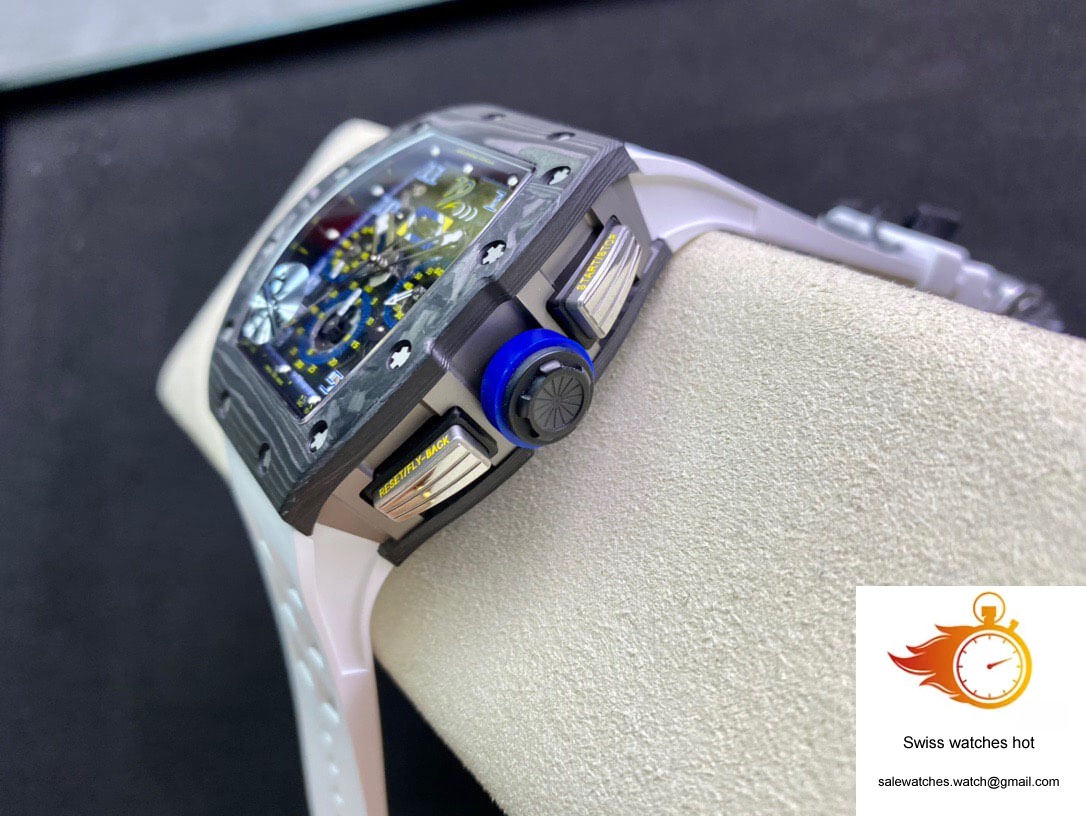 Richard Mille RM011 KV Factory Carbon Fiber White Rubber Strap 5 Richard Mille RM011 KV Factory Carbon Fiber White Rubber Strap 5