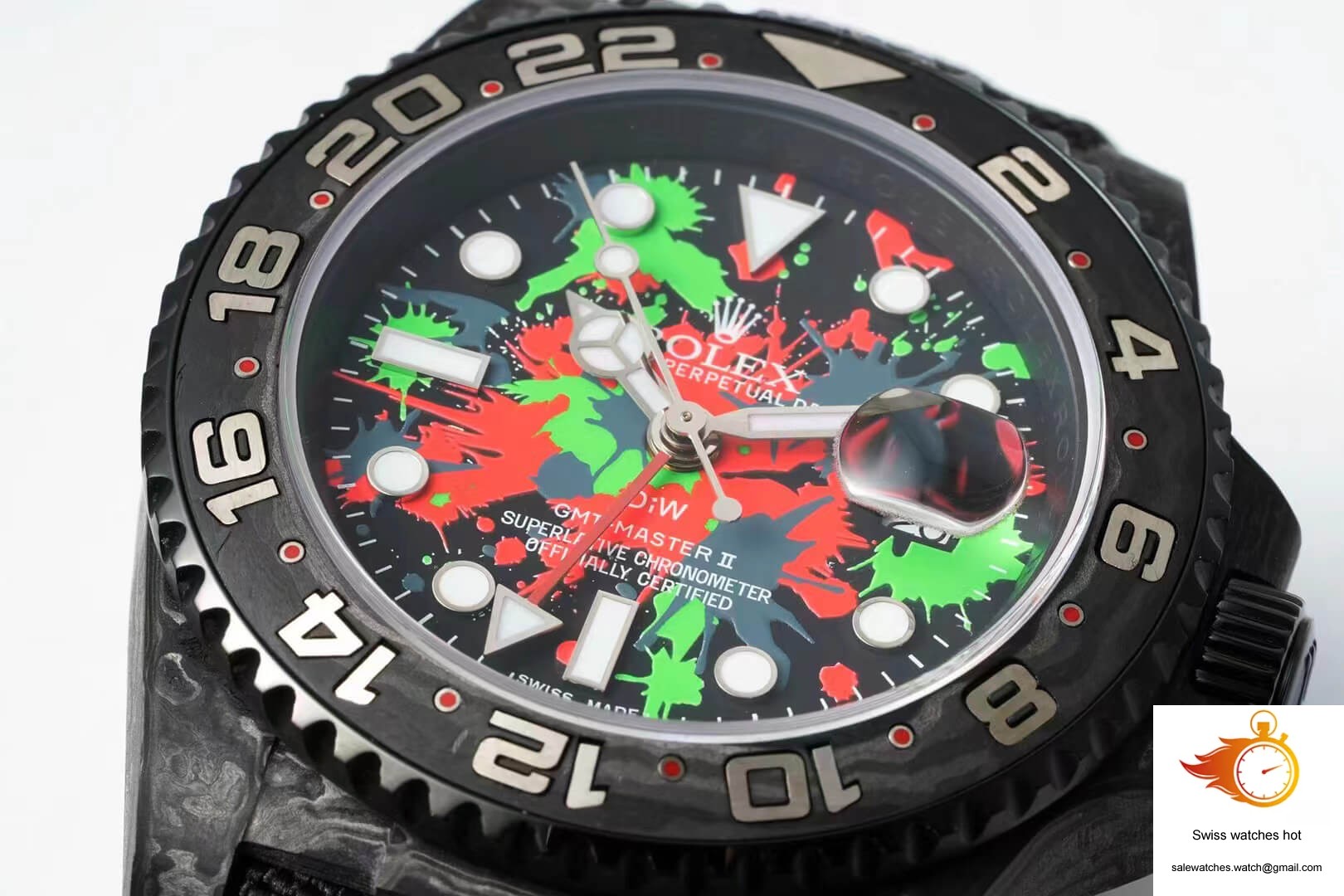 Rolex GMT-MASTER II Diw Carbon Fiber Color Dial Black Fabric Strap 5 Rolex GMT-MASTER II Diw Carbon Fiber Color Dial Black Fabric Strap 5