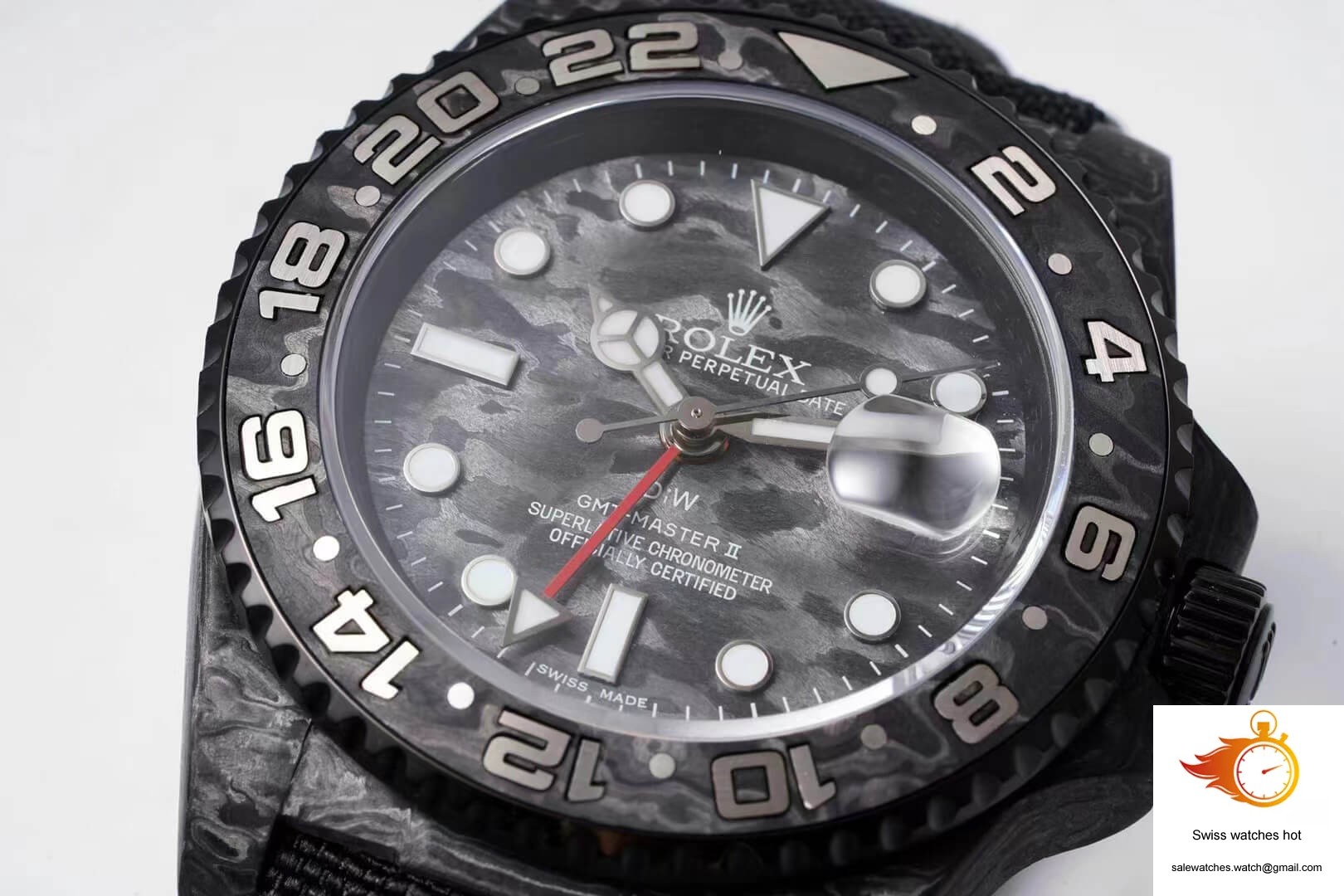Rolex GMT-MASTER II Diw Carbon Fiber Black Fabric Strap 5 Rolex GMT-MASTER II Diw Carbon Fiber Black Fabric Strap 5