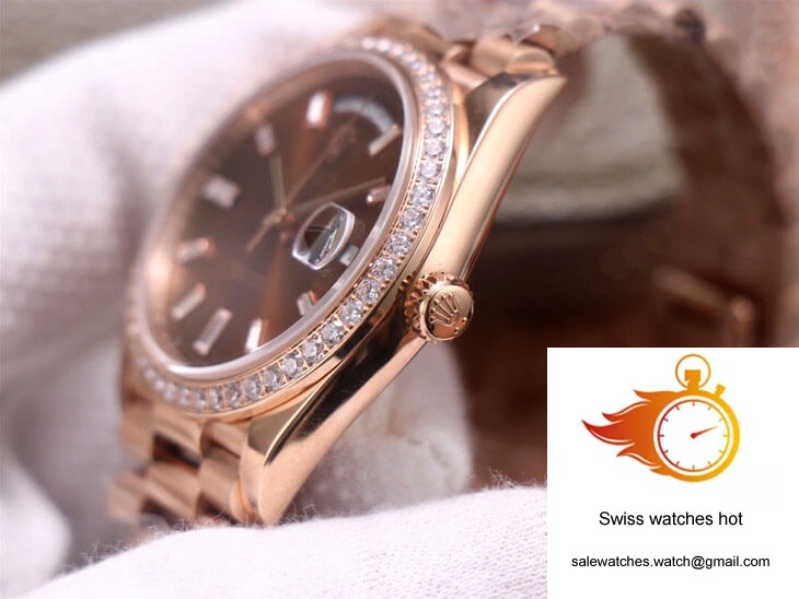 Rolex Day-Date M228345RBR-0006 EW Factory Diamond Chocolate Color Dial 5 Rolex Day-Date M228345RBR-0006 EW Factory Diamond Chocolate Color Dial 5