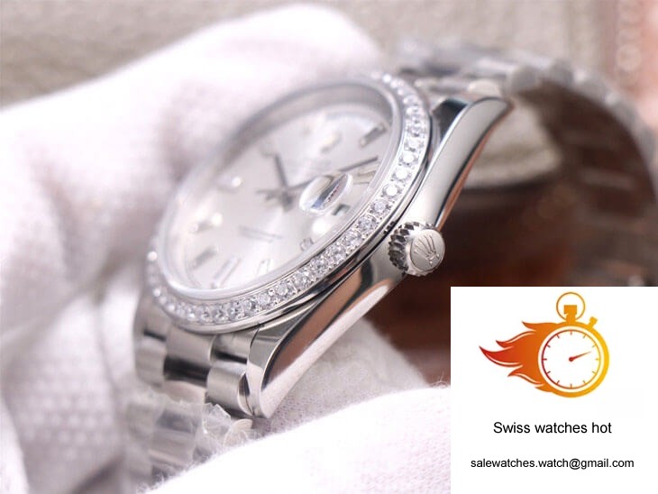 Rolex Day-Date M228349RBR-0001 EW Factory Diamond Silver Dial 5 Rolex Day-Date M228349RBR-0001 EW Factory Diamond Silver Dial 5