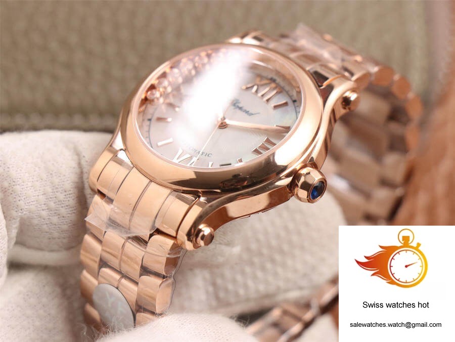 Chopard Happy Sport 274808-5002 YF Factory White Dial Rose Gold 5 Chopard Happy Sport 274808-5002 YF Factory White Dial Rose Gold 5