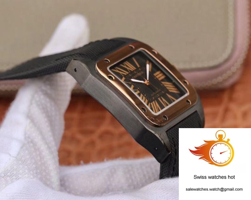 Cartier De Santos 100th Anniversary W2020009 RB Factory 18K Rose Gold Black Dial 5 Cartier De Santos 100th Anniversary W2020009 RB Factory 18K Rose Gold Black Dial 5