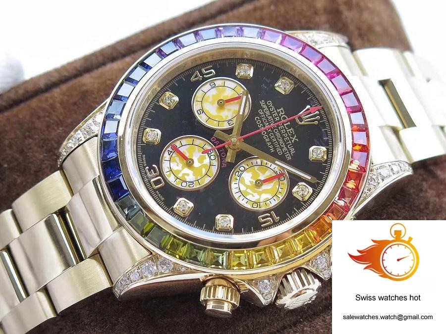 Rolex Daytona Cosmograph Rainbow 116589RBOW BL Factory 4130 Movement 5 Rolex Daytona Cosmograph Rainbow 116589RBOW BL Factory 4130 Movement 5