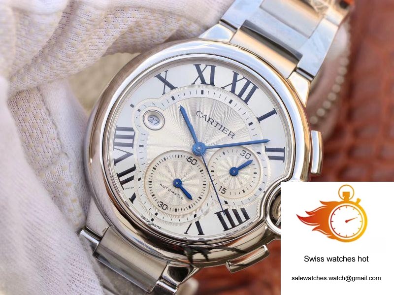 Cartier Ballon Bleu Chronograph W6920076 ZF Factory Silver Dial 5 Cartier Ballon Bleu Chronograph W6920076 ZF Factory Silver Dial 5