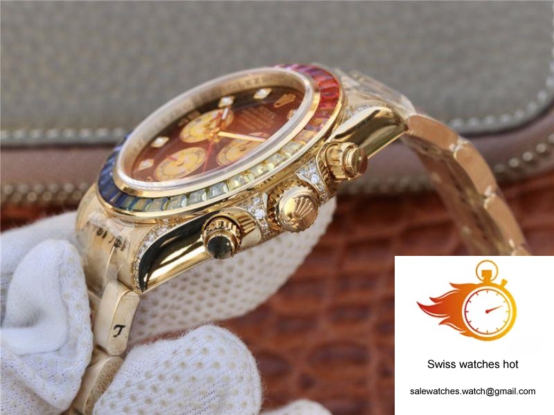Rolex Daytona Rainbow Cosmograph 116598RBOW BL Factory 7750 movement 5 Rolex Daytona Rainbow Cosmograph 116598RBOW BL Factory 7750 movement 5