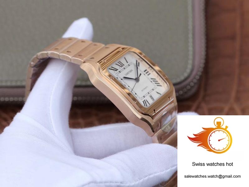 Cartier De Santos 40mm BV Factory 18K Rose Gold Case White Dial 5 Cartier De Santos 40mm BV Factory 18K Rose Gold Case White Dial 5