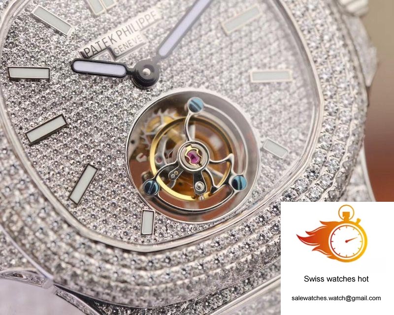 Patek Philippe Nautilus Jumbo 5711 Tourbillon R8 Factory 18K White Gold Diamond Dial 5 Patek Philippe Nautilus Jumbo 5711 Tourbillon R8 Factory 18K White Gold Diamond Dial 5