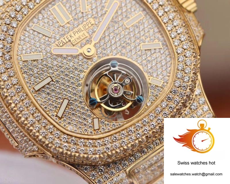 Patek Philippe Nautilus Jumbo 5711 Tourbillon R8 Factory 18K Yellow Gold Diamond Dial 5 Patek Philippe Nautilus Jumbo 5711 Tourbillon R8 Factory 18K Yellow Gold Diamond Dial 5