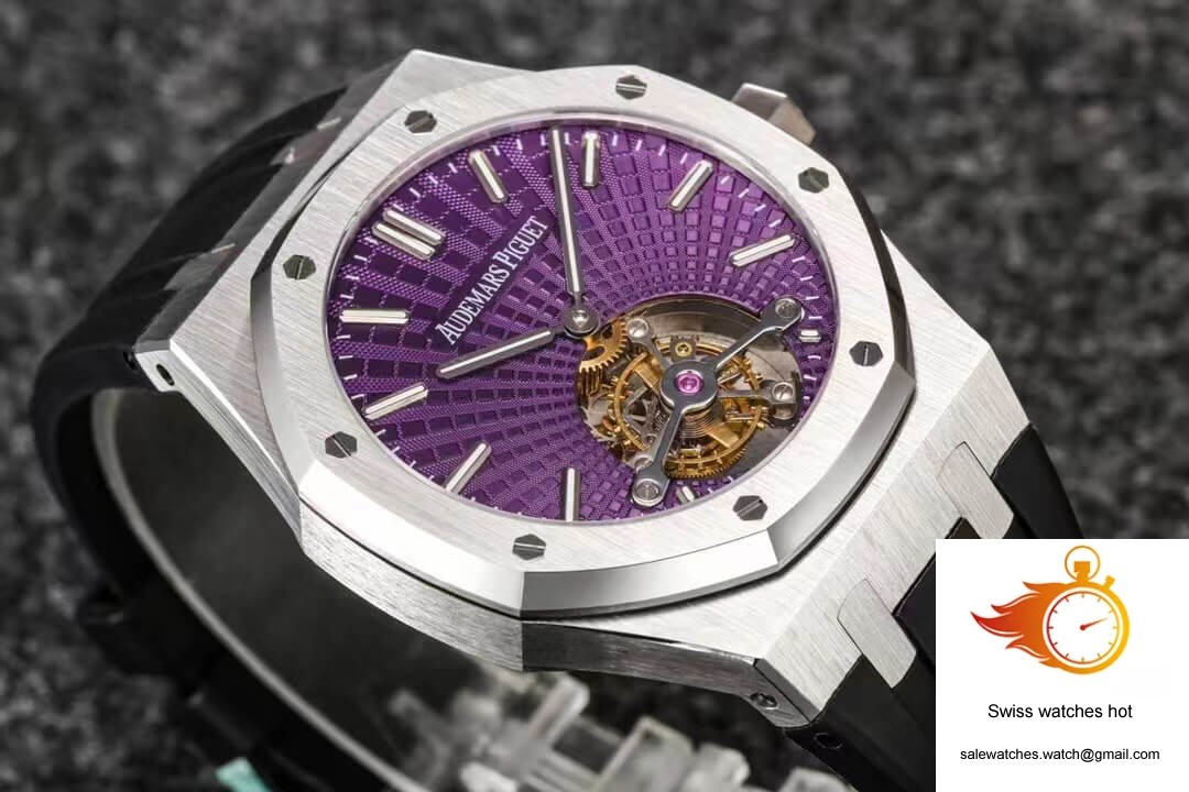 Audemars Piguet Royal Oak Tourbillon R8 Factory V3 Purple Dial Rubber Strap 5 Audemars Piguet Royal Oak Tourbillon R8 Factory V3 Purple Dial Rubber Strap 5