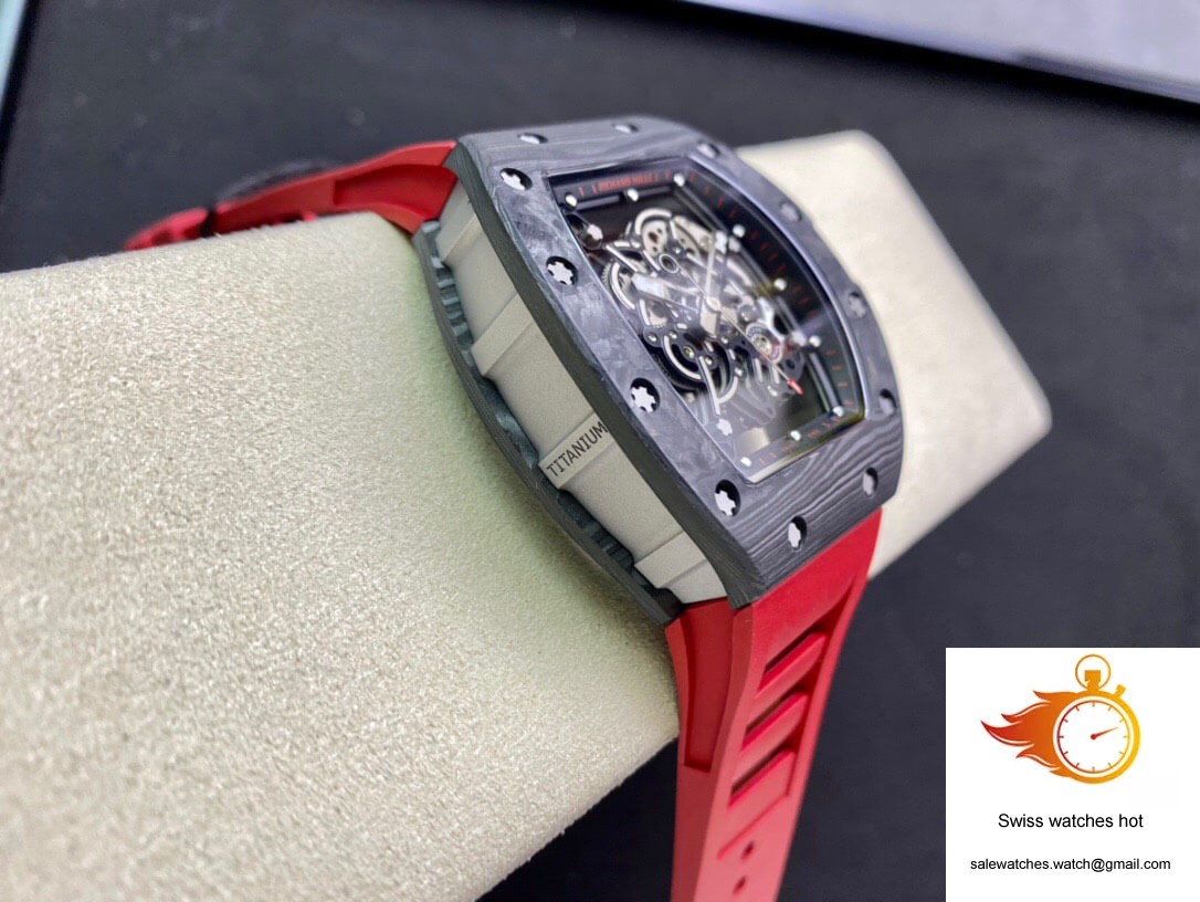 Richard Mille RM055 KV Factory V2 Carbon Fiber Red Strap 5 Richard Mille RM055 KV Factory V2 Carbon Fiber Red Strap 5