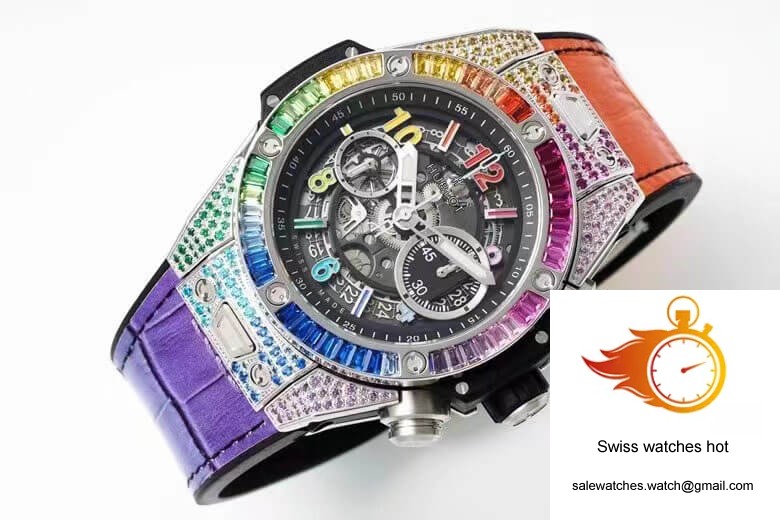 Hublot BIG BANG Unico 411.NX.1117.LR.0999 ZF Factory Coloured Gemstone Dial 5 Hublot BIG BANG Unico 411.NX.1117.LR.0999 ZF Factory Coloured Gemstone Dial 5