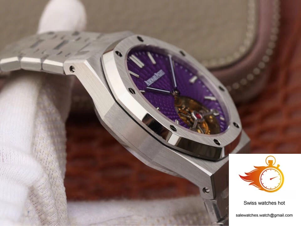 Audemars Piguet Royal Oak Tourbillon 26522ST.OO.1220ST.01 JF Factory Purple Dial 5 Audemars Piguet Royal Oak Tourbillon 26522ST.OO.1220ST.01 JF Factory Purple Dial 5