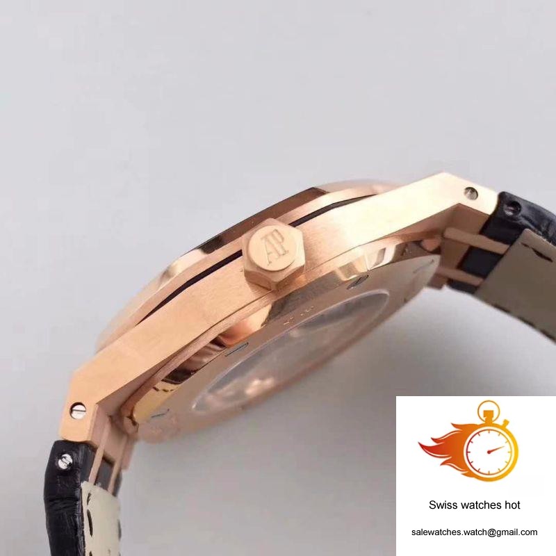 Audemars Piguet Royal Oak 15400 JF Factory Leather Strap Black Dial 5 Audemars Piguet Royal Oak 15400 JF Factory Leather Strap Black Dial 5