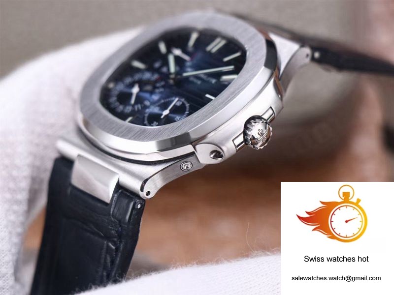 Patek Philippe Nautilus 5712/1A-001 PF Factory Blue Dial Leather Strap 5 Patek Philippe Nautilus 5712/1A-001 PF Factory Blue Dial Leather Strap 5