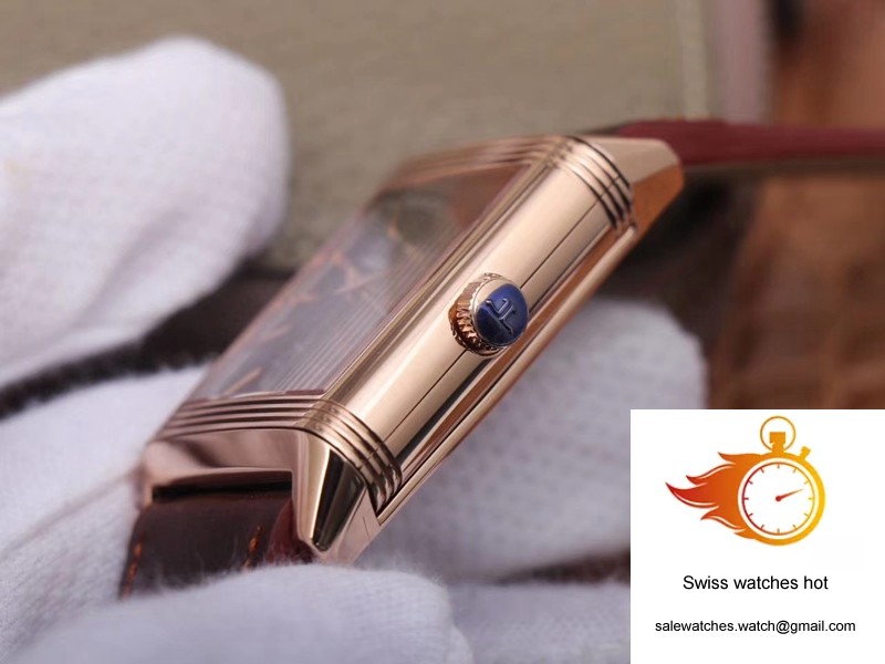 Jaeger LeCoultre Reverso Tribute Double-sided Double Time Zone Flip MG Factory Rose Gold Black Dial 5 Jaeger LeCoultre Reverso Tribute Double-sided Double Time Zone Flip MG Factory Rose Gold Black Dial 5