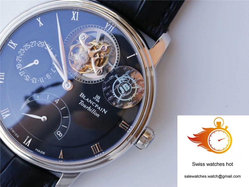 JB Factory Blancpain Villeret Tourbillon 8 Jours 6025-1542-55b Black 5 JB Factory Blancpain Villeret Tourbillon 8 Jours 6025-1542-55b Black 5