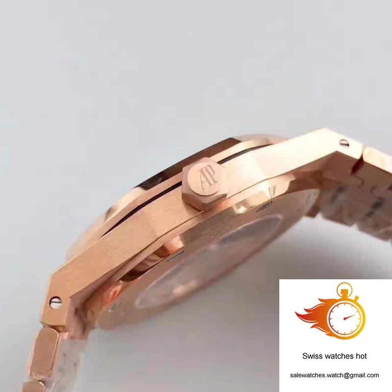 Audemars Piguet Royal Oak Rose Gold 15450 JF Factory V5 Black Dial 5 Audemars Piguet Royal Oak Rose Gold 15450 JF Factory V5 Black Dial 5