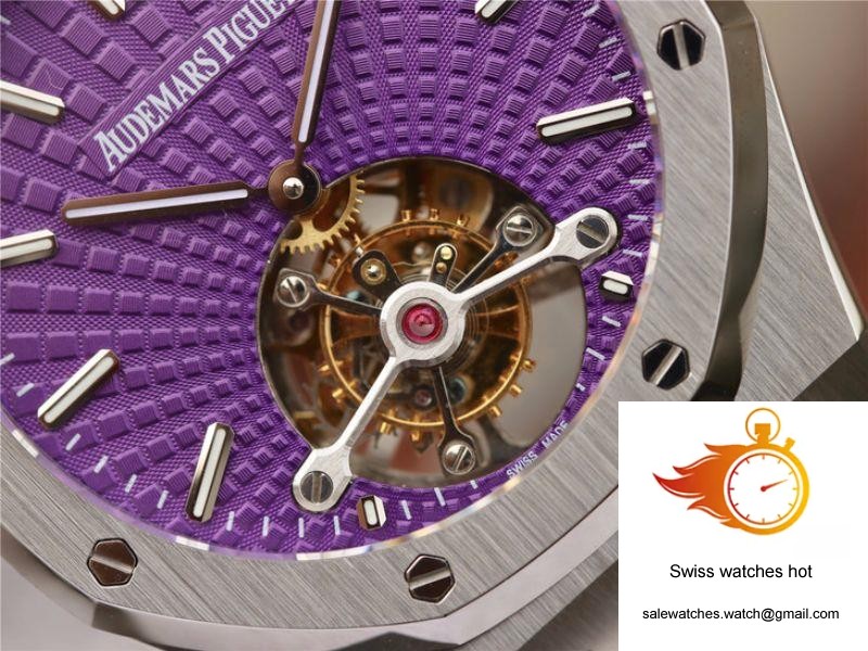 Audemars Piguet Royal Oak Tourbillon 26522ST.OO.1220ST.01 R8 Factory Purple Dial 5 Audemars Piguet Royal Oak Tourbillon 26522ST.OO.1220ST.01 R8 Factory Purple Dial 5