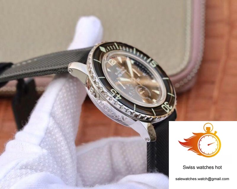 Blancpain Fifty Fathoms Chronographe Flyback 5085F-1130-52A OM Factory Black Nylon Strap Black Dial 5 Blancpain Fifty Fathoms Chronographe Flyback 5085F-1130-52A OM Factory Black Nylon Strap Black Dial 5