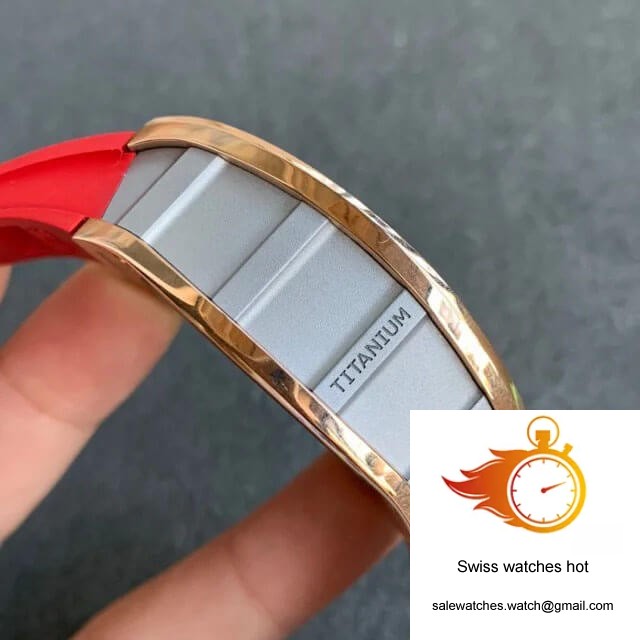 Richard Mille RM011 KV Factory Titanium Case Red Strap 5 Richard Mille RM011 KV Factory Titanium Case Red Strap 5