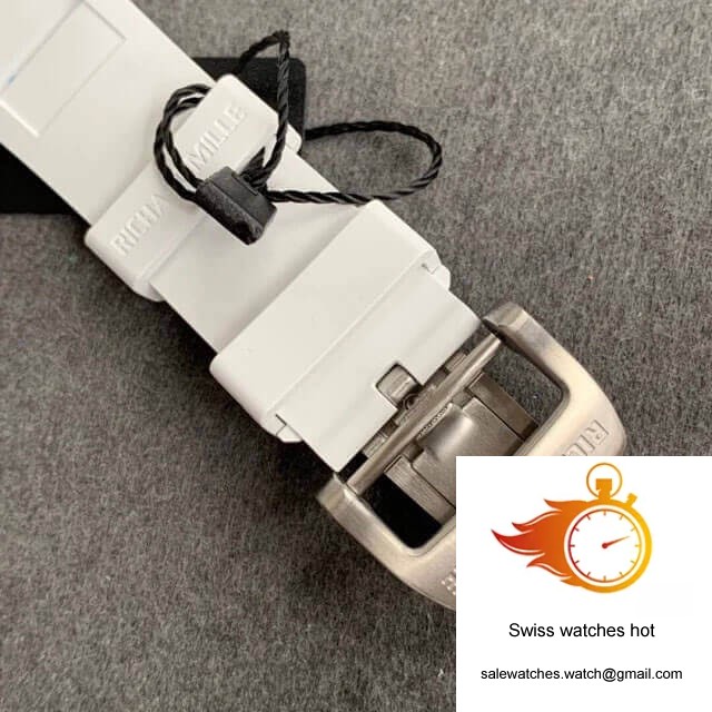 Richard Mille RM-011 KV Factory White Ceramic Rubber Strap 6 Richard Mille RM-011 KV Factory White Ceramic Rubber Strap 6