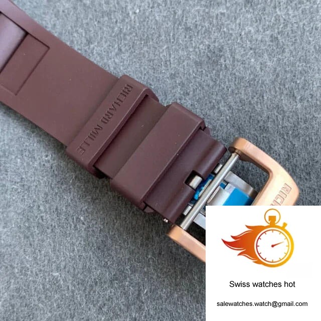 Richard Mille RM011 KV Factory Rose Gold Brown Rubber Strap 6 Richard Mille RM011 KV Factory Rose Gold Brown Rubber Strap 6