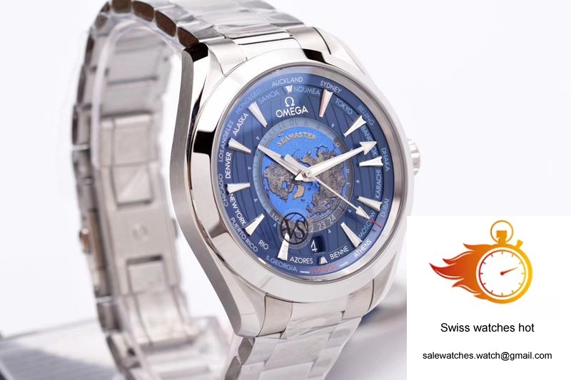 Omega Seamaster Aqua Terra GMT Worldtimer 220.10.43.22.03.001 VS Factory Blue Dial 6 Omega Seamaster Aqua Terra GMT Worldtimer 220.10.43.22.03.001 VS Factory Blue Dial 6