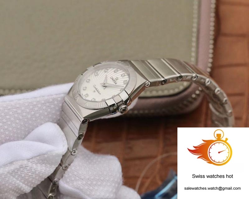Omega Constellation Ladies 27mm 123.10.27.60.55.001 TW Factory White Textured Dial 6 Omega Constellation Ladies 27mm 123.10.27.60.55.001 TW Factory White Textured Dial 6