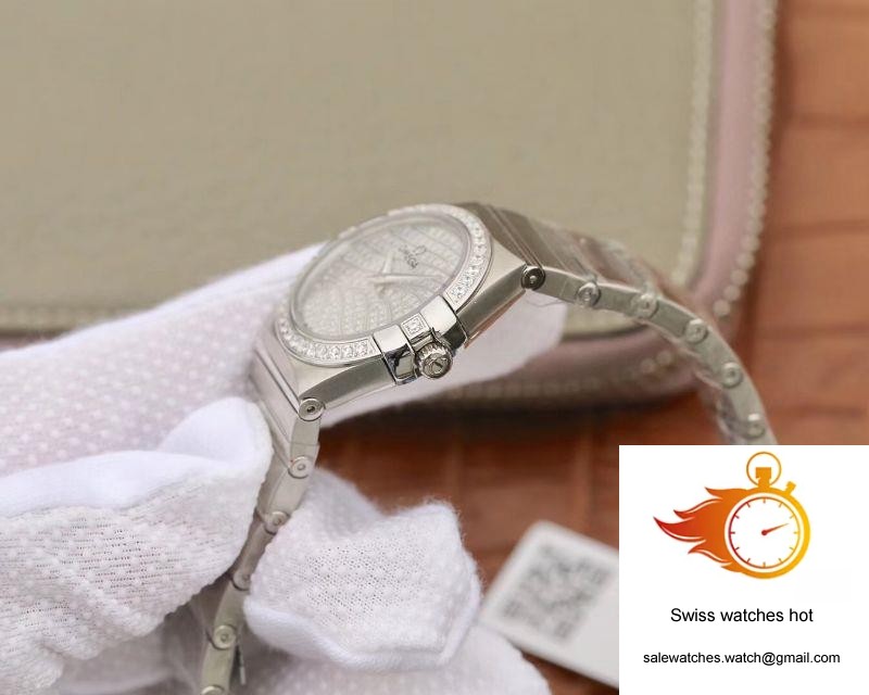 Omega Constellation Quartz Ladies 27mm TW Factory White Gold Diamond Dial 6 Omega Constellation Quartz Ladies 27mm TW Factory White Gold Diamond Dial 6