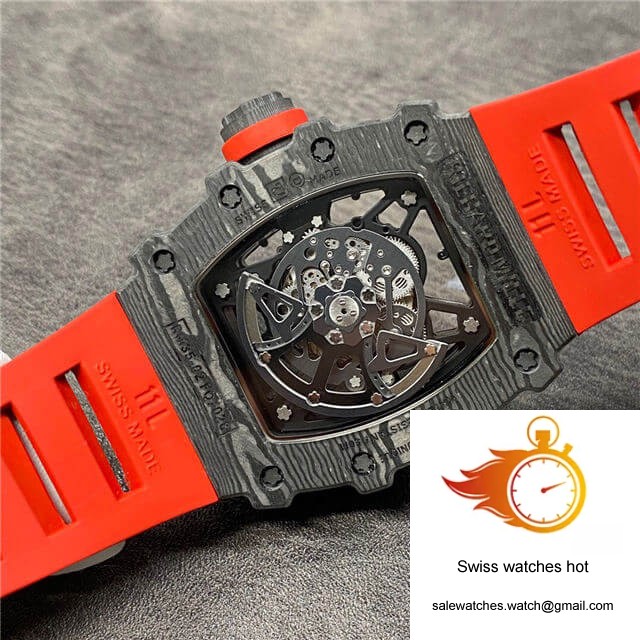 Richard Mille RM35-02 KV Factory Carbon Fiber Red Rubber Strap 6 Richard Mille RM35-02 KV Factory Carbon Fiber Red Rubber Strap 6