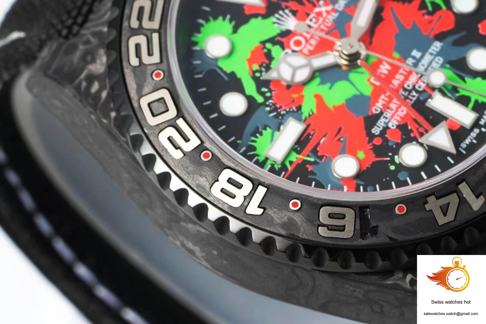 Rolex GMT-MASTER II Diw Carbon Fiber Color Dial Black Fabric Strap 6 Rolex GMT-MASTER II Diw Carbon Fiber Color Dial Black Fabric Strap 6
