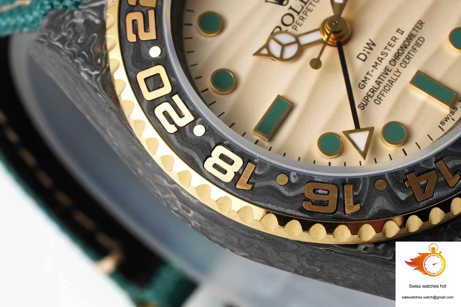 Rolex GMT-MASTER II Diw Carbon Fiber Case Green Fabric Strap 6 Rolex GMT-MASTER II Diw Carbon Fiber Case Green Fabric Strap 6