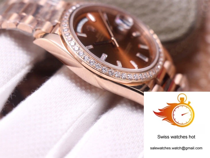 Rolex Day-Date M228345RBR-0006 EW Factory Diamond Chocolate Color Dial 6 Rolex Day-Date M228345RBR-0006 EW Factory Diamond Chocolate Color Dial 6