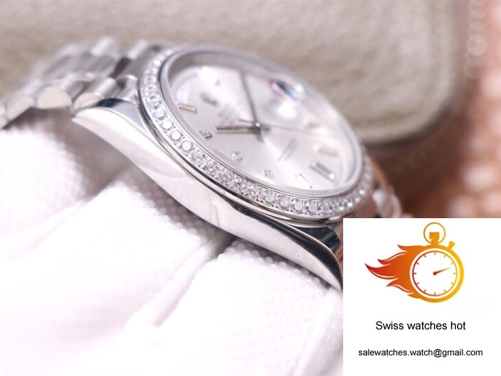 Rolex Day-Date M228349RBR-0001 EW Factory Diamond Silver Dial 6 Rolex Day-Date M228349RBR-0001 EW Factory Diamond Silver Dial 6