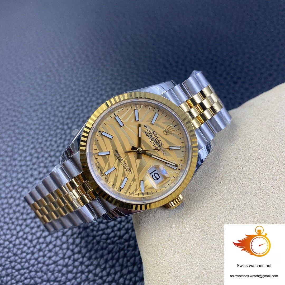 Rolex Datejust M126233-0037 EW Factory Golden Palm Leaf Pattern Dial 6 Rolex Datejust M126233-0037 EW Factory Golden Palm Leaf Pattern Dial 6