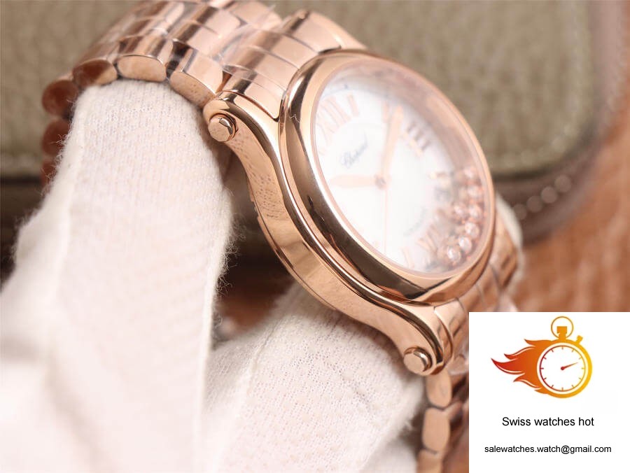 Chopard Happy Sport 274808-5002 YF Factory White Dial Rose Gold 6 Chopard Happy Sport 274808-5002 YF Factory White Dial Rose Gold 6