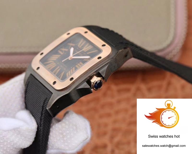Cartier De Santos 100th Anniversary W2020009 RB Factory 18K Rose Gold Black Dial 6 Cartier De Santos 100th Anniversary W2020009 RB Factory 18K Rose Gold Black Dial 6