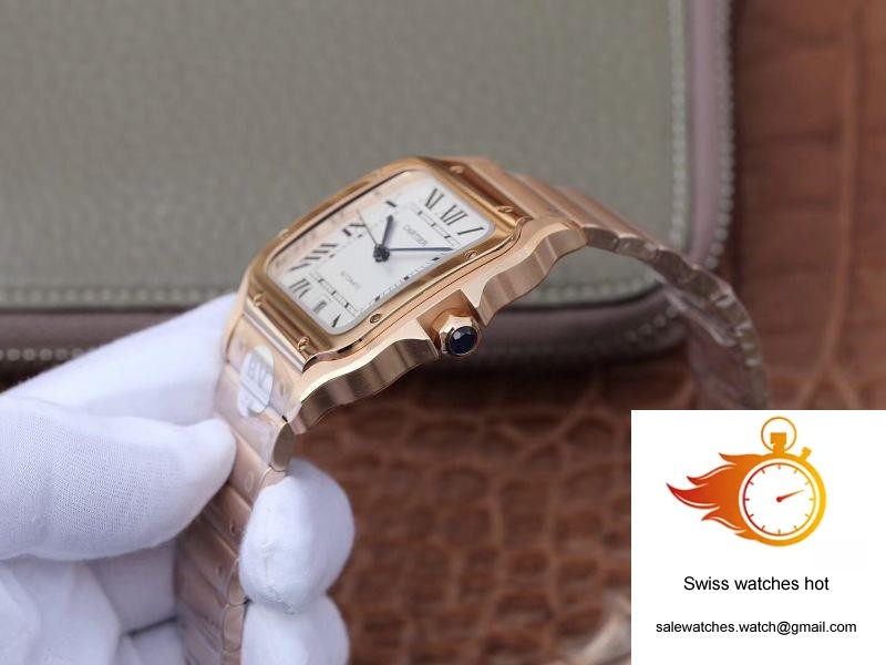 Cartier De Santos 40mm BV Factory 18K Rose Gold Case White Dial 6 Cartier De Santos 40mm BV Factory 18K Rose Gold Case White Dial 6