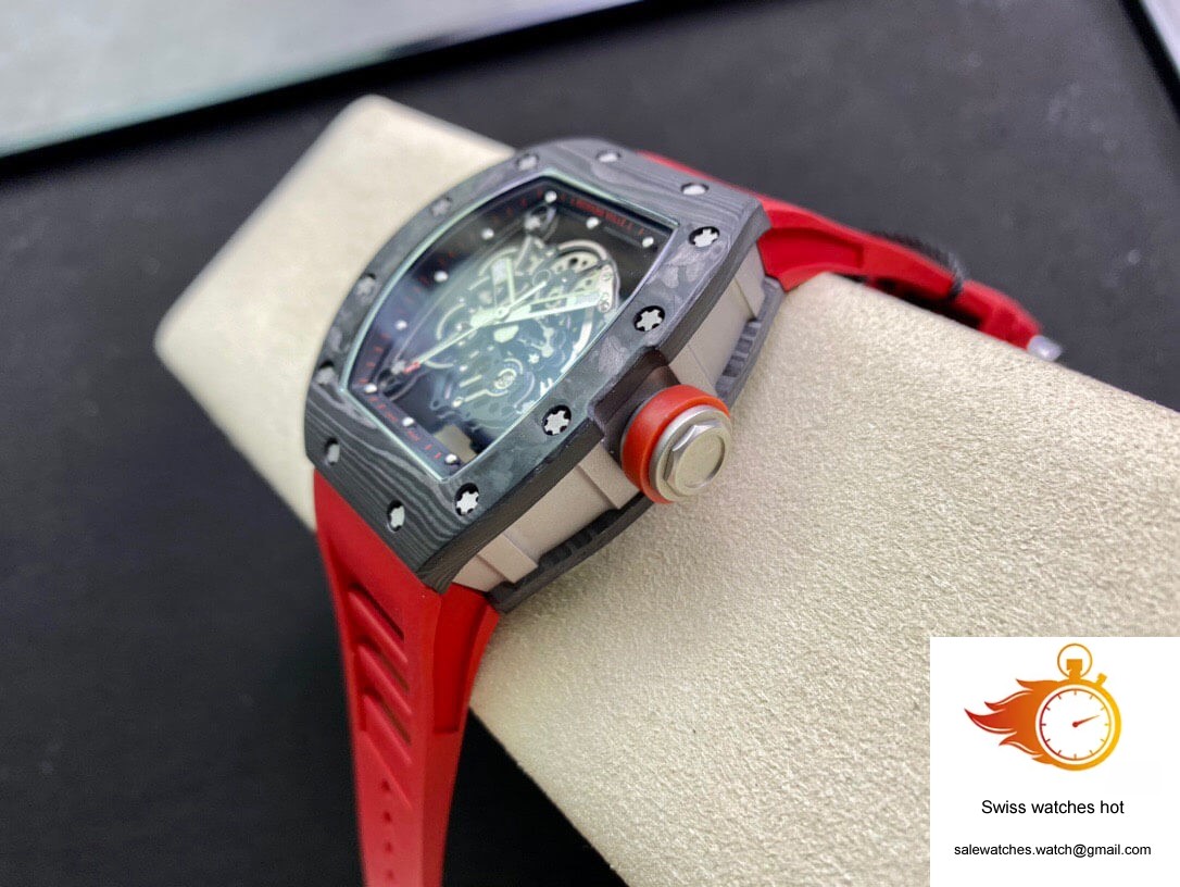 Richard Mille RM055 KV Factory V2 Carbon Fiber Red Strap 6 Richard Mille RM055 KV Factory V2 Carbon Fiber Red Strap 6