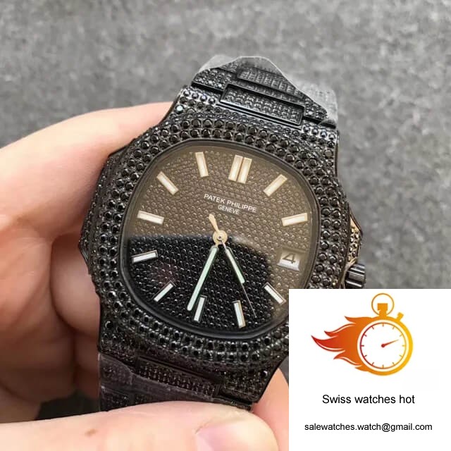 Patek Philippe Nautilus 5719/10G-010 PPF Factory Full Diamond Black Dial 6 Patek Philippe Nautilus 5719/10G-010 PPF Factory Full Diamond Black Dial 6