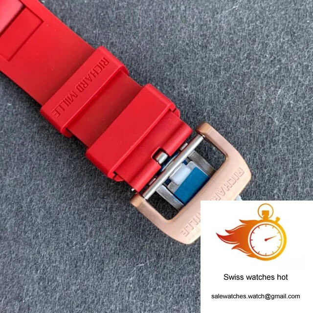 Richard Mille RM011 KV Factory Titanium Case Red Strap 6 Richard Mille RM011 KV Factory Titanium Case Red Strap 6