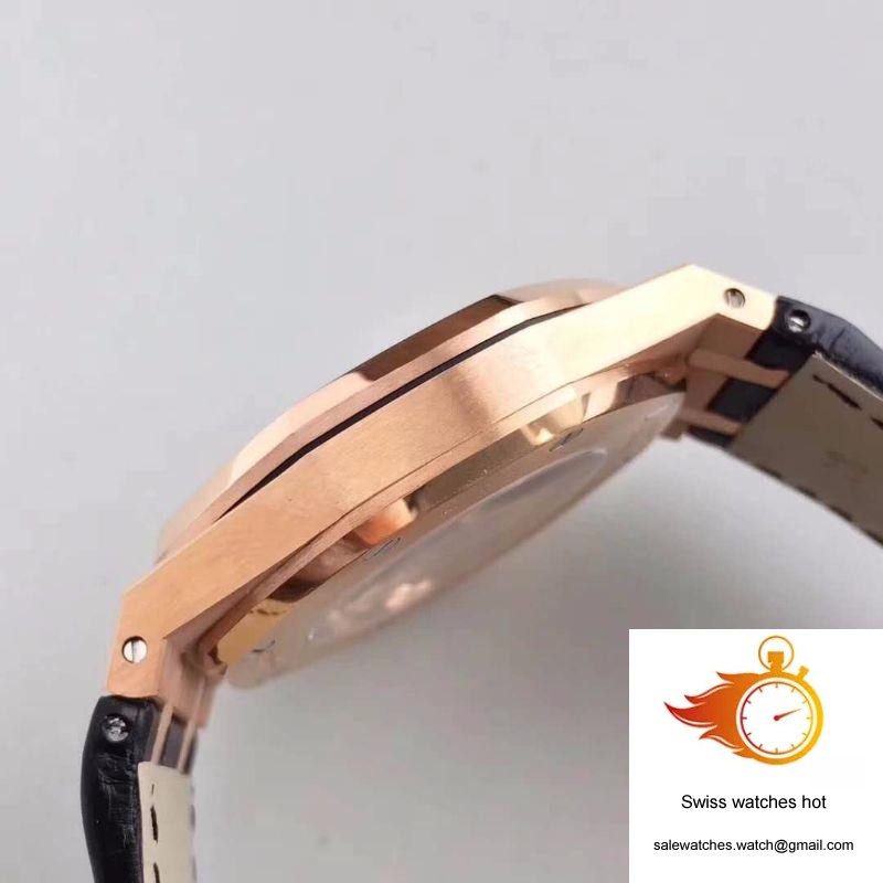 Audemars Piguet Royal Oak 15400 JF Factory Leather Strap Black Dial 6 Audemars Piguet Royal Oak 15400 JF Factory Leather Strap Black Dial 6