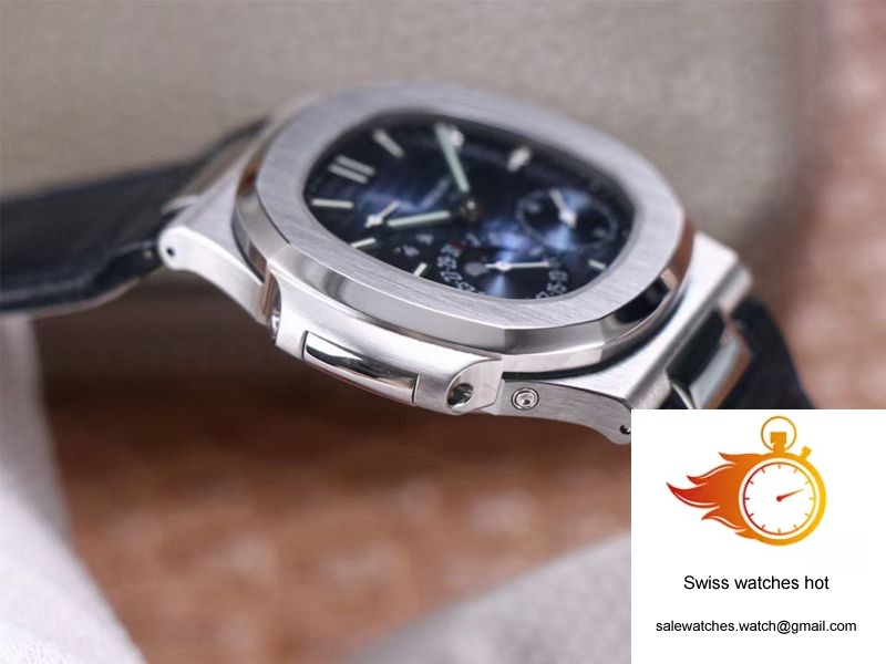 Patek Philippe Nautilus 5712/1A-001 PF Factory Blue Dial Leather Strap 6 Patek Philippe Nautilus 5712/1A-001 PF Factory Blue Dial Leather Strap 6