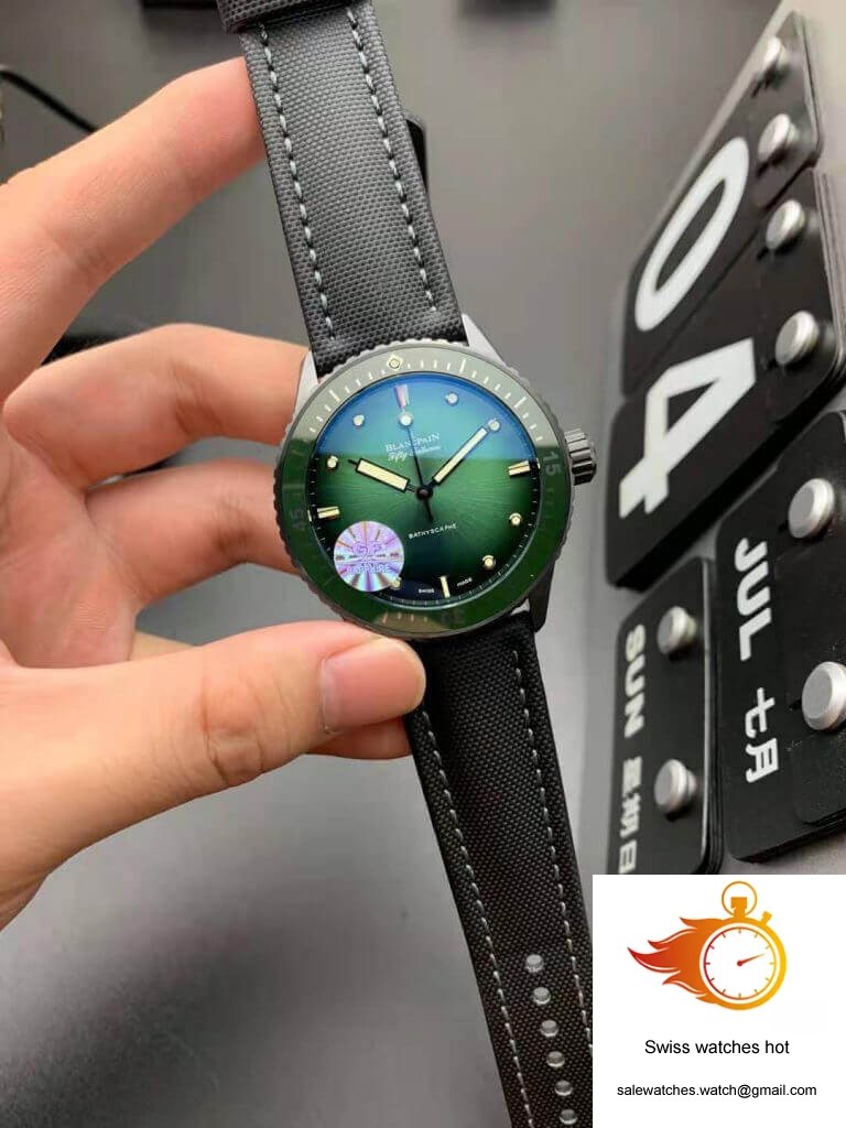 Blancpain Fifty Fathoms Bathyscaphe Mokkarran 5005 0153 NABA GF Factory Green Dial 6 Blancpain Fifty Fathoms Bathyscaphe Mokkarran 5005 0153 NABA GF Factory Green Dial 6